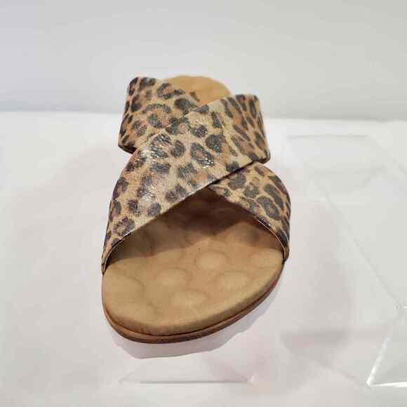 Walking Cradles Sandals Women's 8.5 Hudson Metallic Leopard Leather Slip On New - Picture 6 of 13